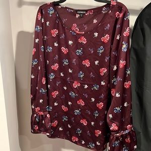 Maroon floral blouse